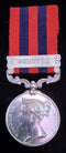 SINGLE: India General Service 1854-95, 1 clasp, Umbeyla 256, Sergt. T. Richardson, H. M. S 71st Regt Impressed.