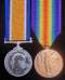 P143 Pair: British War & Victory Medal. 733 Pte. W. J. Ahern 44BN AIF.