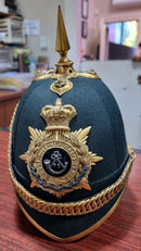 SB18 The Oxfordshire Light Infantry Victorian Green Cloth Helmet complete with all gilt fittings. Correct Lt. Infy. Helmet Plate which is original to the helmet with no other plate having been fitted. Velvet backed chin chain.