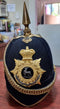 SB25 A very good Royal Warwickshire Victorian Blue Cloth Helmet. A fine Gilt Helmet Plate original to the helmet. Silk liner still attached to the leather sweat band. Complete with velvet lined chin chain.