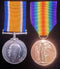 P142 Pair: British War & Victory Medal. 874 Pte. J. G. Hayes 44BN AIF.