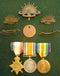 Trio: 1914/15 Star, British War Medal and Victory Medal.1914/15 Star and Victory Medal impressed to 1099 PTE J. RIDLEY 19 BN AIF - VF SOLD