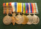 Group of six : QSA  five clasps " CC,OFS,T SA 01,SA 02" (K.R.R.C) top two clasps loose. 1914 -15 STAR, BRITISH WAR & VICTORY MEDALS impressed  2387 Pte/Sgt T.Rogers K.R.R.C. 1939 WAR & AUST.SERVICE MEDALS impressed W243298  T.Rogers. - VF SOLD