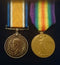 Pair: British war medal and Victory medal impressed to 4892 DVR L. J. RAYMOND 1 ANZ CYC BN AIF (1 CYC. CPS AIF on Victory Medal). -VF SOLD