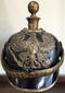 AN IMPERIAL GERMAN ARTILLERY OFFICERS PICKELHAUBE CIRCA 1900 A very sound leather skull with excellent lacquer. Ball top secured by four stars complete with original nuts and washers - SOLD